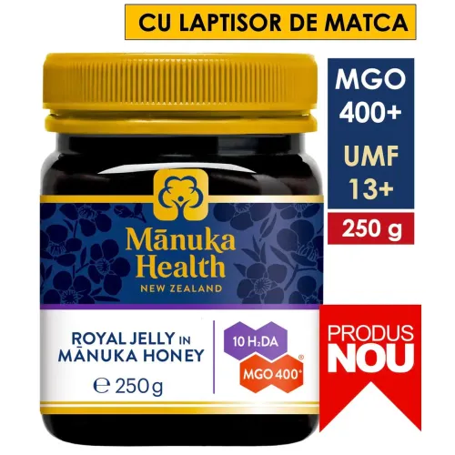 Laptisor de matca pur (royal jelly) in Miere de Manuka MGO 400+ (250g)