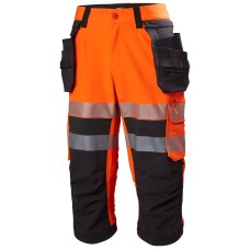 Pantaloni de lucru trei sferturi Helly Hansen ICU BRZ Construction Pirate CL1, portocaliu negru, C44