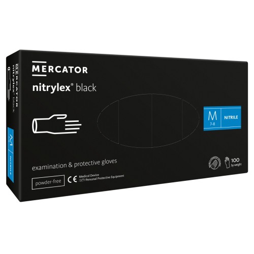 Manusi nitril nepudrate Nitrylex Black, cutie 100 bucati