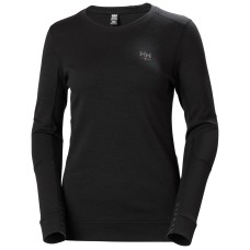 Bluza dama Helly Hansen Lifa Merino Base Layer Crewneck, neagra, XS