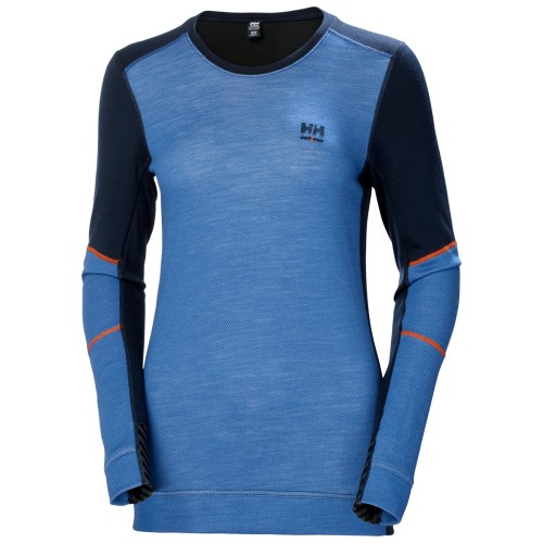 Bluza dama Helly Hansen Lifa Merino Base Layer Crewneck, bleumarin albastru, M