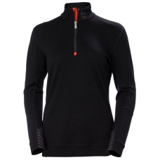 Bluza dama Helly Hansen Lifa Merino Base Layer Half Zip, neagra, XS