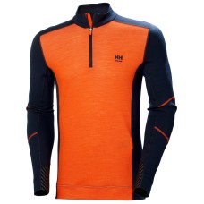 Bluza Helly Hansen Lifa Base Layer Merino Half Zip, bleumarin portocaliu, XL