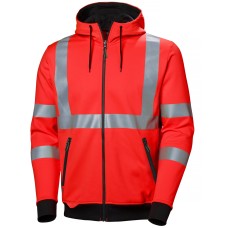 Hanorac reflectorizant cu gluga Helly Hansen Addvis Zip CL2, rosu, XS