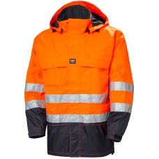 Geaca reflectorizanta cu gluga Helly Hansen Potsdam, CL3, portocaliu bleumarin, S