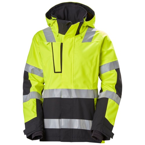 Jacheta dama reflectorizanta cu gluga Helly Hansen Luna Shell CL2, galben negru, XL