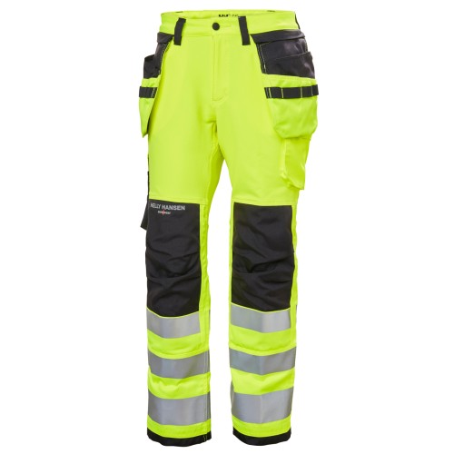 Pantaloni de lucru dama reflectorizanti Helly Hansen Luna Construction, CL2, galben negru, C44