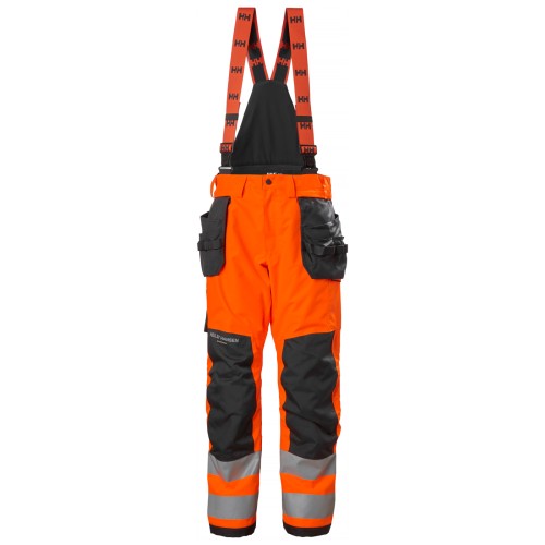 Pantaloni de lucru de iarna, cu bretele, Helly Hansen Alna 2.0 Winter Construction, impermeabili, reflectorizanti, HVC2