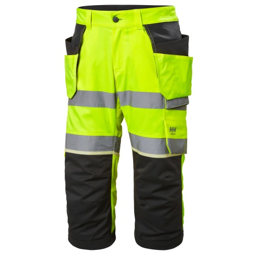 Pantaloni de lucru trei sferturi reflectorizanti Helly Hansen UC-ME Pirate CL1, galben negru