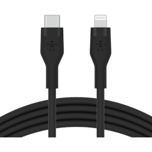 Cablu de date / adaptor Belkin BoostCharge Flex, USB-C Male la Lightning Male, MFi, 2 m, Black