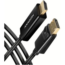 Cablu video AXAGON DisplayPort v1.2 Male - HDMI v1.4b Male, 1.8m, negru