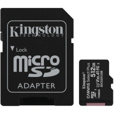 Card memorie Kingston Micro SDXC Canvas Select Plus Clasa 10 UHS-I 512GB + Adaptor