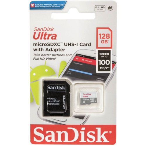 Card memorie SanDisk Micro SDXC Ultra 128GB UHS-I Clasa 10 + SD Adaptor