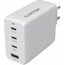 Incarcator retea Canyon OnCharge 100ACC, GaN, 3x USB-C, 1x USB, Quick Charge 100W, White