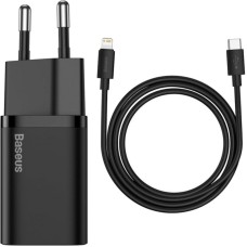 Incarcator retea Baseus Super Si TZCCSUP-B01, Quick Charge 20W, Black, cablu USB-C inclus