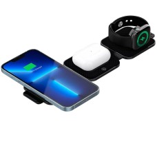 Incarcator wireless Canyon 3-in-1 Wireless Qi Fast charge 15W, Black