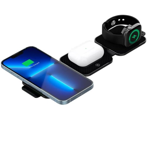 Incarcator wireless Canyon 3-in-1 Wireless Qi Fast charge 15W, Black