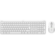 Kit periferice Logitech MK950 Signature Slim Combo, Wireless, White