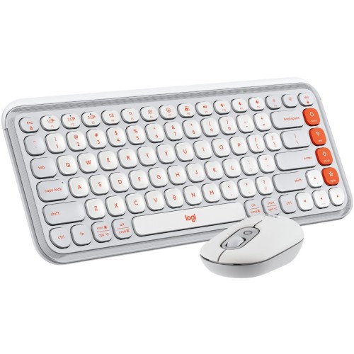 Kit periferice Logitech Pop Icon Combo, Bluetooth, Off-White
