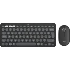 Kit periferice Logitech Pebble 2 Combo, Wireless/Bluetooth, Tonal Graphite