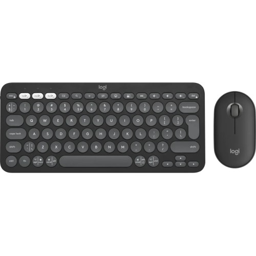Kit periferice Logitech Pebble 2 Combo, Wireless/Bluetooth, Tonal Graphite