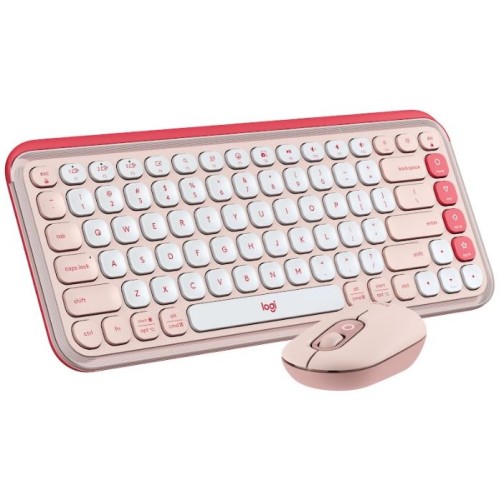 Kit periferice Logitech Pop Icon Combo, Bluetooth, Rose