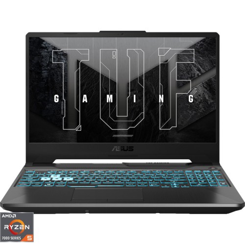 Laptop ASUS Gaming 15.6'' TUF A15 FA506NC, FHD 144Hz, Procesor AMD Ryzen™ 5 7535HS (16M Cache, up to 4.55 GHz), 16GB DDR5, 1TB SSD, GeForce RTX 3050 4GB, No OS, Graphite Black