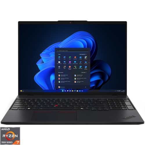 Laptop Lenovo 16'' ThinkPad L16 Gen 1, WUXGA IPS, Procesor AMD Ryzen™ 7 7735U (16M Cache, up to 4.75 GHz), 16GB DDR5, 512GB SSD, AMD Radeon 680M, Win 11 Pro, Black