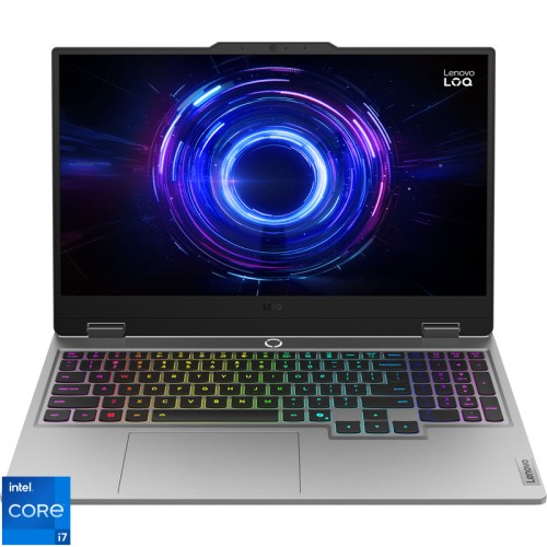 Laptop Lenovo Gaming 15.6'' LOQ 15IRX10, FHD IPS 144Hz, Procesor Intel® Core™ i7-13650HX (24M Cache, up to 4.90 GHz), 32GB DDR5, 1TB SSD, GeForce RTX 5070 8GB, No OS, Luna Grey