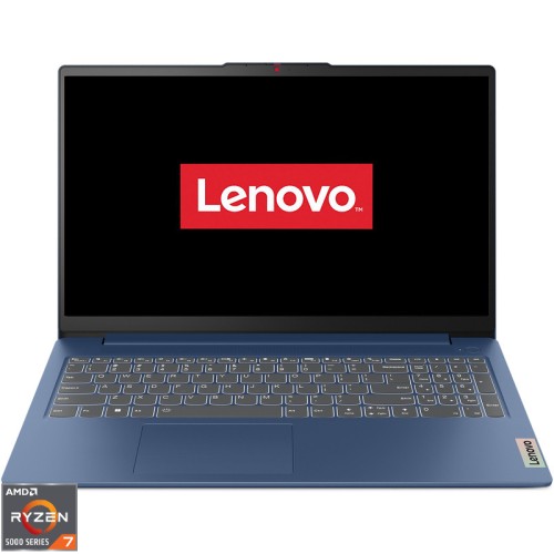 Laptop Lenovo 15.6'' IdeaPad Slim 3 15ABR8, FHD, Procesor AMD Ryzen™ 7 5825U (16M Cache, up to 4.5 GHz), 16GB DDR4, 512GB SSD, AMD Radeon, No OS, Abyss Blue