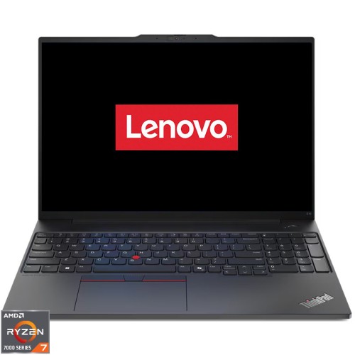 Laptop Lenovo 16'' ThinkPad E16 Gen 2, WUXGA IPS, Procesor AMD Ryzen™ 7 7735HS (16M Cache, up to 4.75 GHz), 32GB DDR5, 1TB SSD, AMD Radeon 680M, No OS, Black