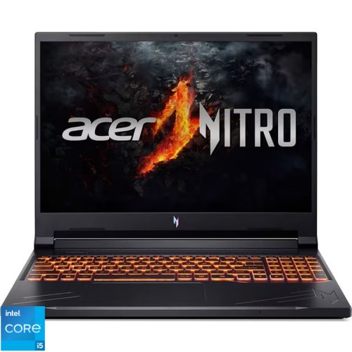 Laptop Acer Gaming 16'' Nitro V16 ANV16-71, WUXGA IPS 165Hz, Procesor Intel® Core™ i5 14450HX (20M Cache, up to 4.80 GHz), 16GB DDR5, 512GB SSD, GeForce RTX 4060 8GB, No OS, Obsidian Black