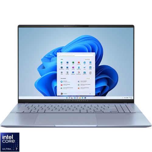Laptop ASUS 16'' Vivobook S 16 OLED S5606MA, 3.2K 120Hz, Procesor Intel® Core™ Ultra 7 155H (24M Cache, up to 4.80 GHz), 16GB LPDDR5X, 1TB SSD, Intel Arc, Win 11 Pro, Mist Blue