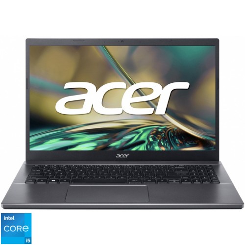 Laptop Acer 15.6'' Aspire 5 A515-57G, FHD IPS, Procesor Intel® Core™ i5-1235U (12M Cache, up to 4.40 GHz, with IPU), 16GB DDR4, 512GB SSD, GeForce RTX 2050 4GB, No OS, Steel Gray