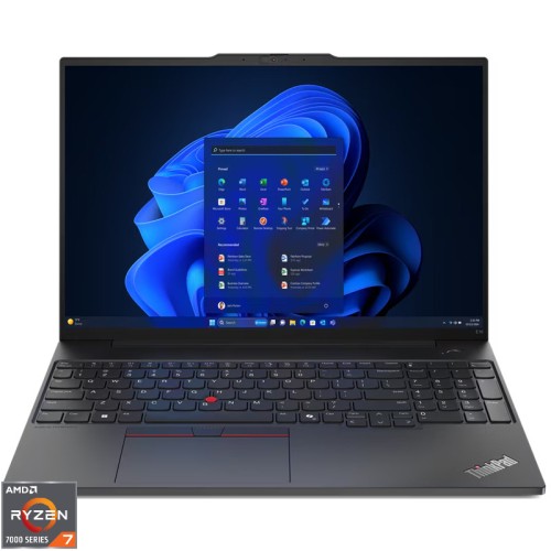 Laptop Lenovo 16'' ThinkPad E16 Gen 2, WUXGA IPS, Procesor AMD Ryzen™ 7 7735HS (16M Cache, up to 4.75 GHz), 32GB DDR5, 1TB SSD, AMD Radeon 680M, Win 11 Pro, Black
