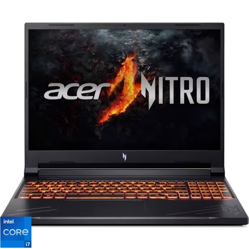 Laptop Acer Gaming 16'' Nitro V16 ANV16-71, WUXGA IPS 165Hz, Procesor Intel® Core™ i7 14650HX (30M Cache, up to 5.20 GHz), 16GB DDR5, 1TB SSD, GeForce RTX 4060 8GB, No OS, Obsidian Black
