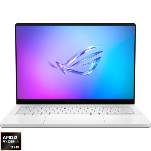 Laptop ASUS Gaming 14'' ROG Zephyrus G14 GA403WW, 3K OLED 120Hz, Procesor AMD Ryzen™ AI 9 HX 370 (24M Cache, up to 5.10 GHz), 64GB LPDDR5X, 2TB SSD, GeForce RTX 5080 16GB, No OS, Platinum White