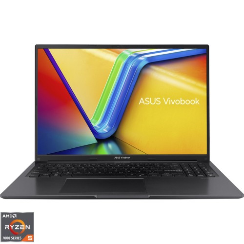 Laptop ASUS 16'' Vivobook 16 M1605YA, WUXGA, Procesor AMD Ryzen™ 5 7430U (16M Cache, up to 4.3 GHz), 16GB DDR4, 512GB SSD, AMD Radeon, No OS, Indie Black