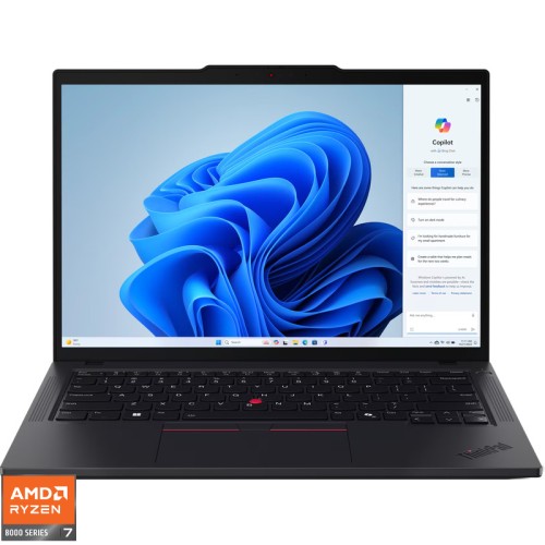 Laptop Lenovo 14'' ThinkPad T14 Gen 5, WUXGA IPS, Procesor AMD Ryzen™ 7 8840U (16M Cache, up to 5.10 GHz), 16GB DDR5, 1TB SSD, AMD Radeon 780M, Win 11 Pro, Black