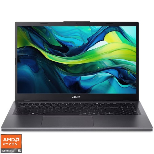 Laptop Acer 15.6'' Aspire 15 A15-41M, FHD IPS, Procesor AMD Ryzen™ 5 8640HS (16M Cache, up to 4.90 GHz), 16GB DDR5, 512GB SSD, AMD Radeon 760M, No OS, Steel Gray