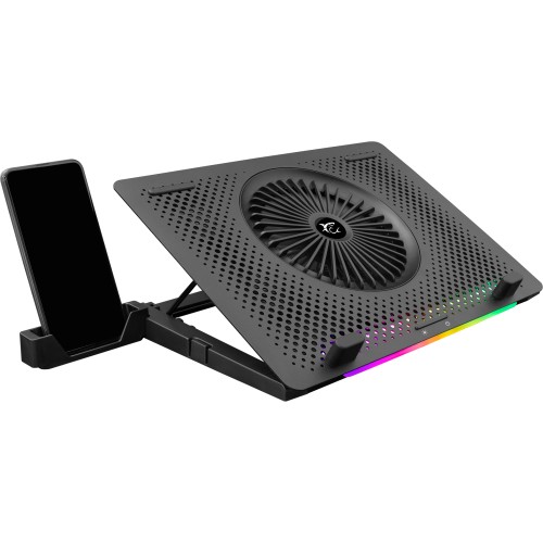 Stand/Cooler notebook White Shark ICE MASTER, max 15.6 inch, ventilatoare 1x 140 mm, 4x 60 mm, RGB LED fan, suport telefon