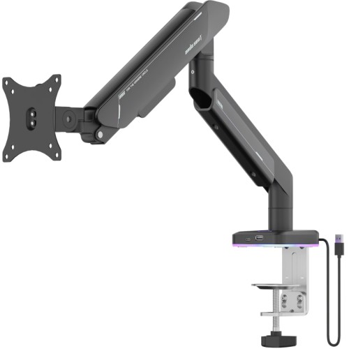 Suport TV / Monitor Anda Seat AD-W-A9X-1S-BB, Reglabil, 17 - 42 inch, Iluminare RGB, Negru