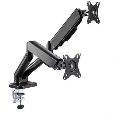 Suport TV / Monitor SBOX LCD-S024-2, 17 - 32 inch, 2 brate, negru, piston gaz, suport 2 monitoare