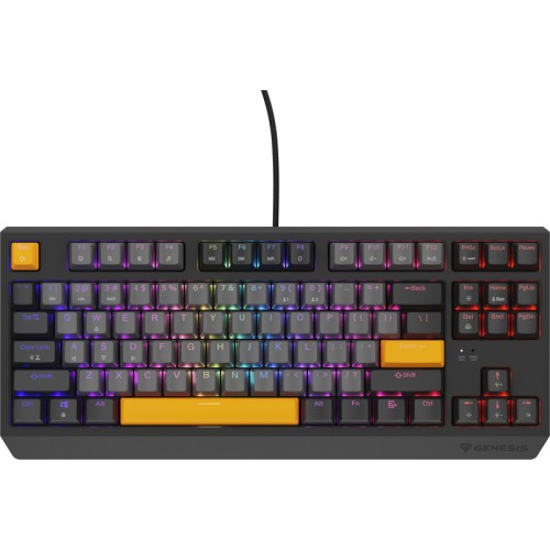 Tastatura Gaming Genesis THOR 230 TKL RGB Anchor Grey Negative Outemu Red Switch Mecanica