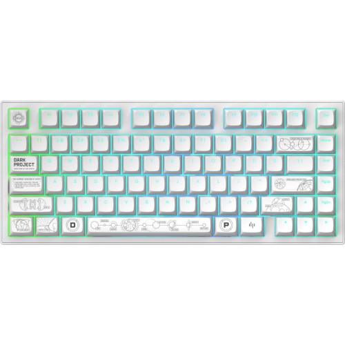 Tastatura Gaming Dark Project Terra Nova White RGB G3MS Moonstone Switch Mecanica