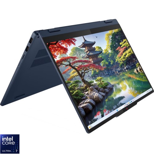 Ultrabook Lenovo 14'' IdeaPad 5 2-in-1 14IAL10, WUXGA IPS Touch, Procesor Intel® Core™ Ultra 7 255U (12M Cache, up to 5.20 GHz), 16GB LPDDR5X, 512GB SSD, Intel Graphics, No OS, Cosmic Blue
