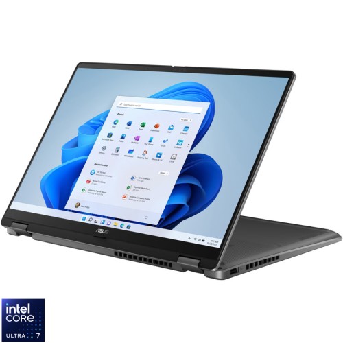 Ultrabook ASUS 14'' Vivobook 14 Flip TP3407SA, WUXGA OLED Touch, Procesor Intel® Core™ Ultra 7 258V (12M Cache, up to 4.80 GHz), 32GB LPDDR5X, 1TB SSD, Intel Arc 140V, Win 11 Pro, Matte Gray