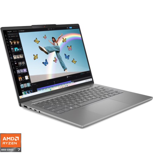 Ultrabook Lenovo 14'' IdeaPad Slim 5 14AHP10, WUXGA IPS, Procesor AMD Ryzen™ 7 8845HS (16M Cache, up to 5.10 GHz), 16GB DDR5, 1TB SSD, AMD Radeon 780M, No OS, Luna Grey