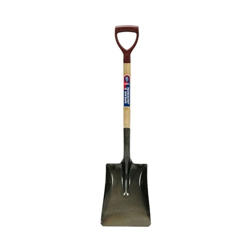 Lopata patrata mica cu lama otel carbon, coada lemn, maner D plastic, Spear  Jackson Neverbend Professional