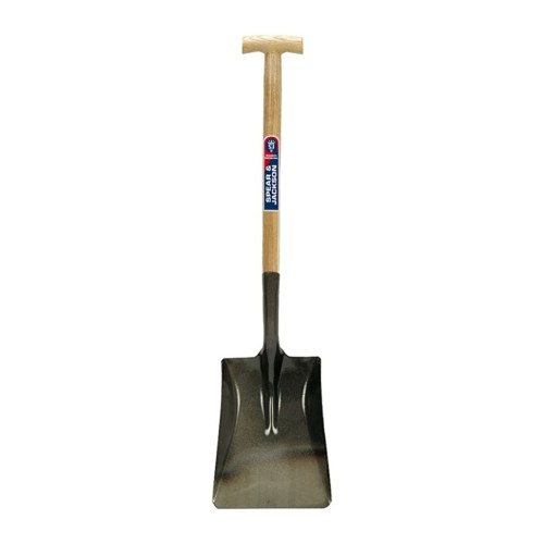 Lopata patrata mica cu lama otel carbon, coada lemn, maner T lemn, Spear  Jackson Neverbend Professional